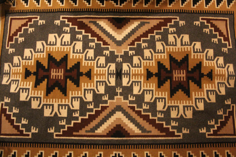 Native American, Vintage Navajo Two Grey Hills Weaving/Rug, by Marita Gould (Dine, 20th Century). #1487 SOLD