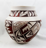 Native American Vintage Hopi Poly Chrome Pottery Jar, by Joy Navasie, Frog Women (1919-2012), Ca 1980's, #1494 Sold