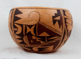 Native American, Vintage Hopi Poly Chrome Pottery Bowl, by Kathleen Collateta, Ca. 1970's-1980's,  #1493