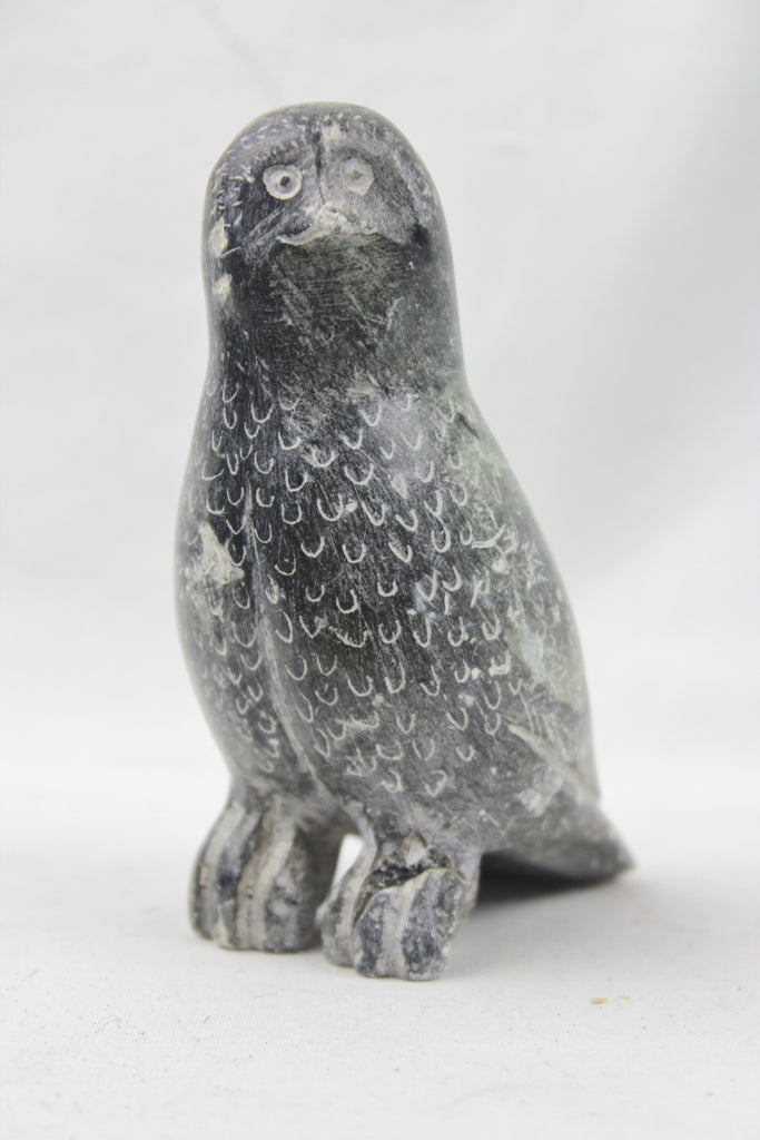 Vintage Inuit Hand Carved Soapstone "Snowy Owl" Figure, Ca 1960's, #1538 SOLD
