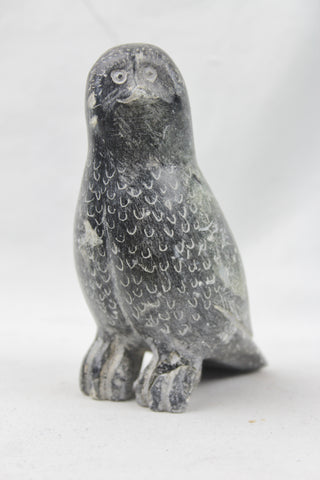 Vintage Inuit Hand Carved Soapstone "Snowy Owl" Figure, Ca 1960's, #1538 SOLD
