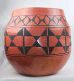 Native American Santo Domingo Red on Black, Large Storage Jar by Raphaelita Aguilar, Ca 1968, #1570
