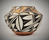 Native American, Vintage Acoma Polychrome Pottery Olla, by J. Leno, Ca 1950's, #1671 Sold
