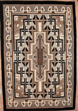 Mary C. Henderson, Exceptional Vintage Two Grey Hills, Navajo Weaving, Ca 1970's C 1747. SOLD