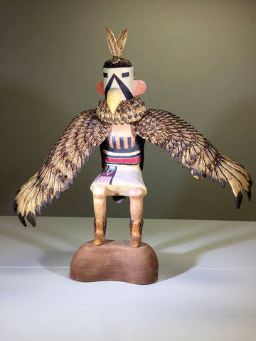 Native American, Kachina, Titled "Eagle-Kwahu" By Richard, Ca 1990, #1236 Erin sold on her end