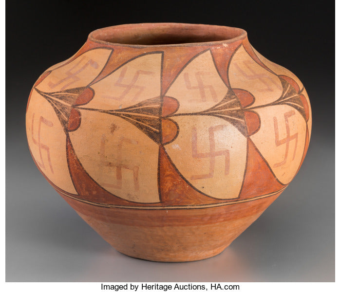Native American Historic Zia Poly Chrome Pottery Jar, Ca. 1910, #1251