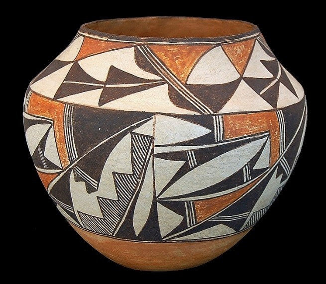 Pottery Vessel : Vintage Acoma Polychrome Pottery Vessel #45