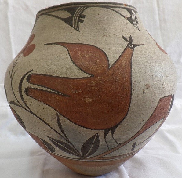American Indian Pottery : American Indian 1930's Zia Bird Pottery Olla #5