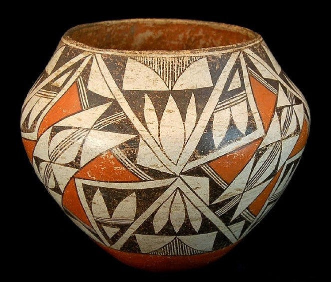 Vintage Pottery : Vintage Acoma Polychrome Pottery Vessel #18