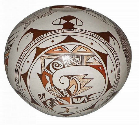 Southwest Pottery : Native American Hopi Pottery Seed Pot, by Feather Woman, Sylvia Naha #16