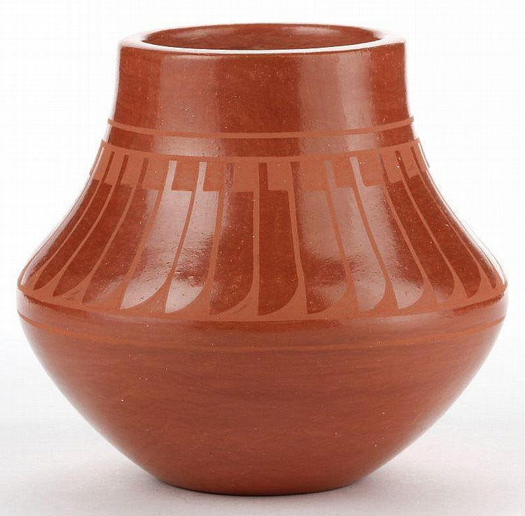 Redware Pottery : San Ildelfonso, Alice and Ruben Redware Jar #207