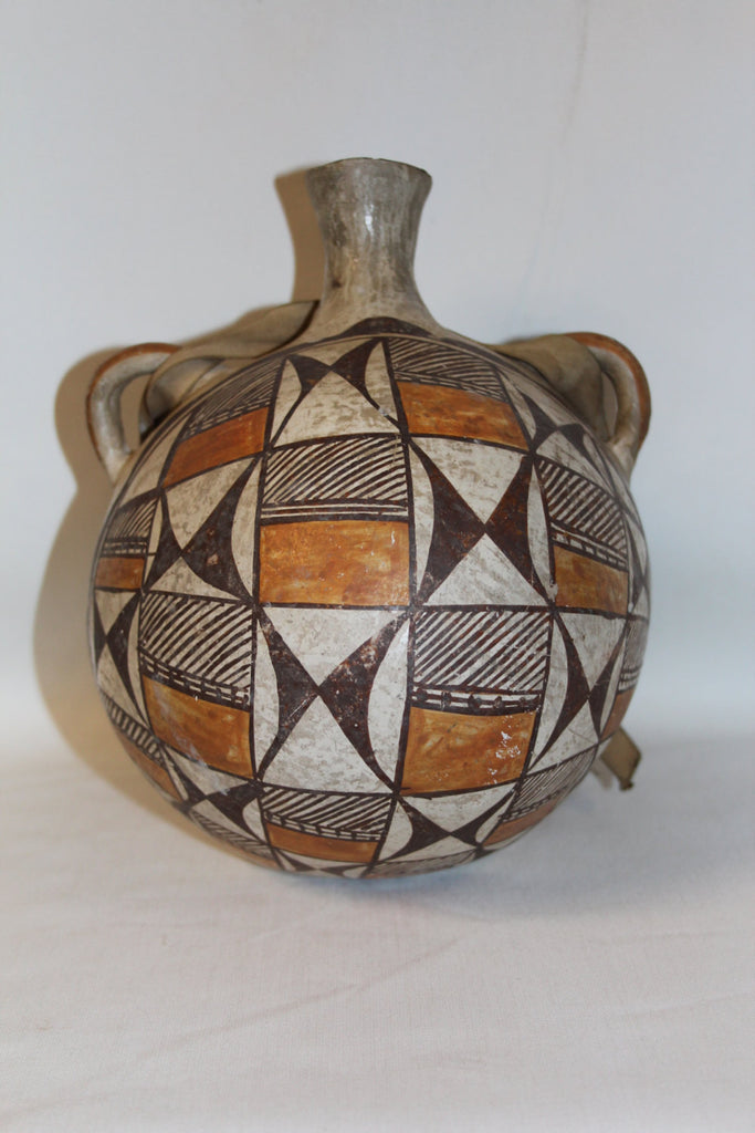 Antique Pottery : Antique Acoma Polychrome Pottery Canteen#17