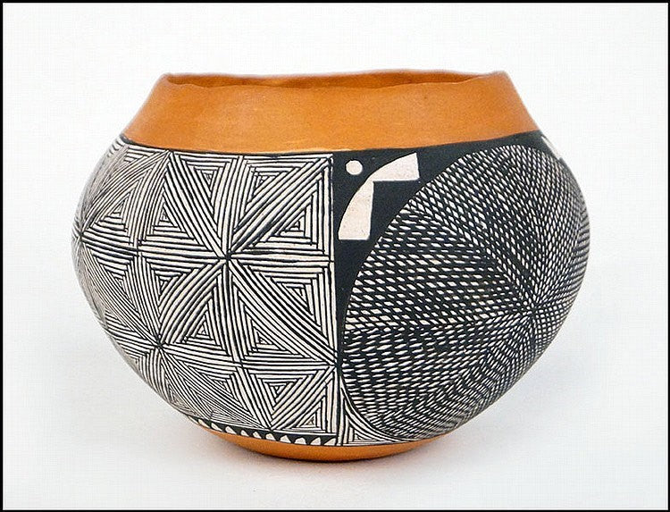 Native American Pottery : Acoma Pottery Jar, signed by I.W. Laguna #39