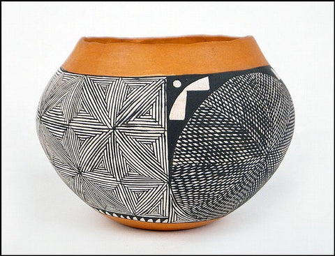 Native American Pottery : Acoma Pottery Jar, signed by I.W. Laguna #39-Sold