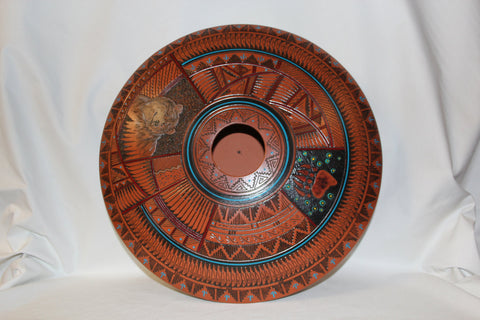 Carved Pottery : Native American Navajo Pottery Carved Low Profile Sgraffitto Jar #69 Sold
