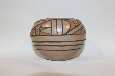 Native American Pottery : Native American San Ildelfonso Pottery Bowl, signed by Blue Corn #134