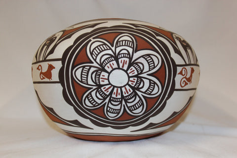Zuni : Native American Zuni Pottery Bowl, by Claudine Haloo #143-Sold
