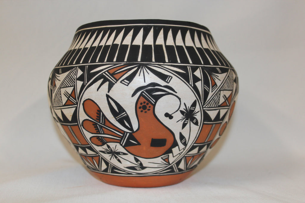 Acoma Pueblo Pottery, Very Nice Polychrome Acoma Pottery Bowl #47