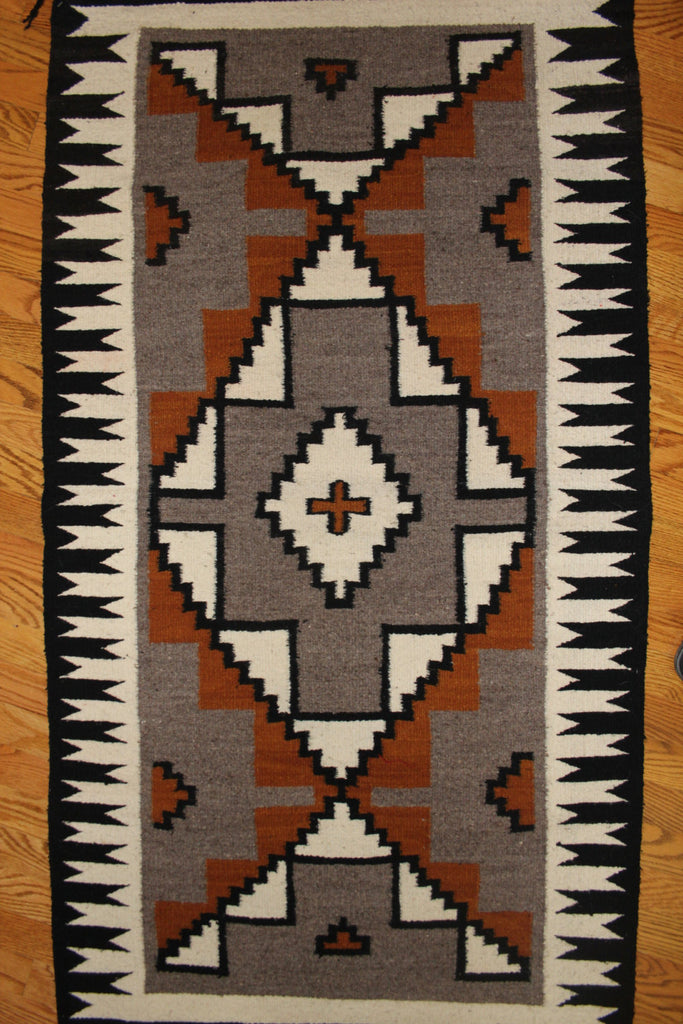 Hand Woven Rug : Vintage Hand Woven Navajo Rug #107