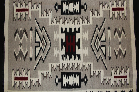 Southwest Rug : Extremely Fine Navajo Hand Woven Storm Pattern Rug by Juan Etsilty #141 SOLD