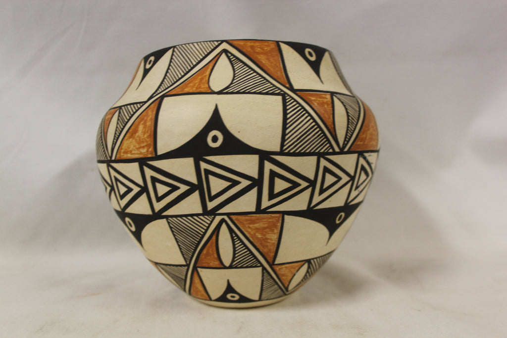 Acoma Pottery : Exceptional Vintage Acoma Polychrome Pottery Olla by Denise J. Valle #277