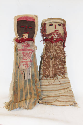 Peruvian Dolls : Medium Chancay Peruvian Funerary Dolls-Set of 2 #346