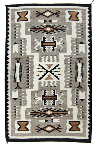 Navajo Rug : Fantastic Finely Woven Earth Tone Navajo Storm Pattern Rug #293 SOLD