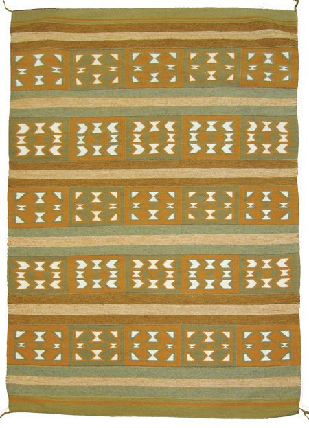 Navajo Rug : Exceptional Fine Weave Banded Crystal Rug by Glenabah Hardy #295