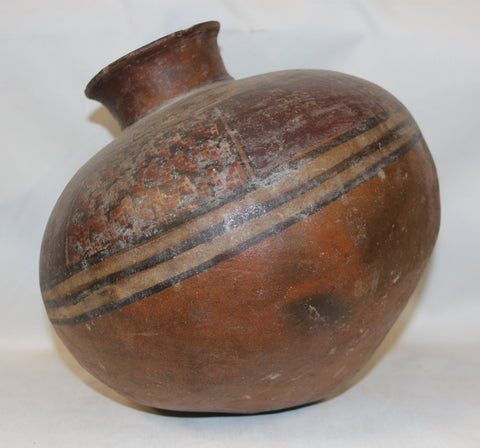 Antique Pottery : Very Good Wari Pre-Columbian Polychrome Pottery Storage Vessel From Peru #360
