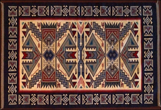 Navajo Rug : Intricate Navajo Teec Nos Pos Rug #359