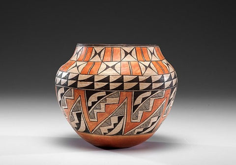 Native American Pottery Historic Polychrome Acoma Olla, ca 1900 #386-Sold