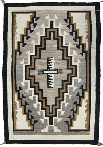 Navajo Rug : Outstanding Navajo Earth Tone Two Grey Hill Rug, Ca 1950'-60's #392-SOLD