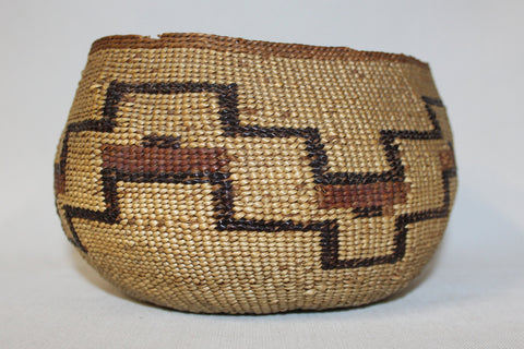 Native Basket : Vintage California  Karuk Twined Basketry Bowl #406 Sold Out