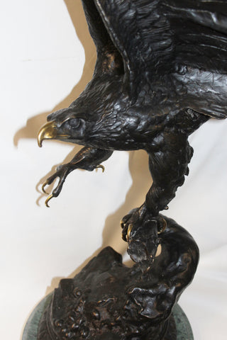 Eagle Sculpture : Outstanding Jules Moigniez Recast Bronze Sculpture "The Eagle" #408 Sold