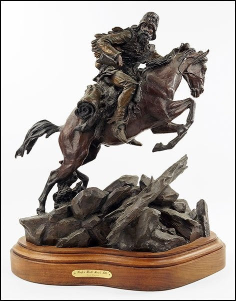 Bronze Sculpture : Outstanding Bronze Sculpture by Ken Payne (American, 1938-2012), "Scalps Worth More 'N Pelts" #358
