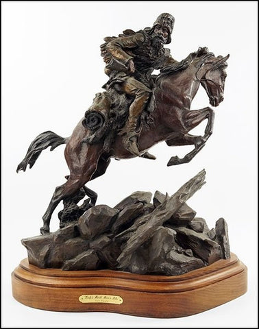 Bronze Sculpture : Outstanding Bronze Sculpture by Ken Payne (American, 1938-2012), "Scalps Worth More 'N Pelts" #358 Sold