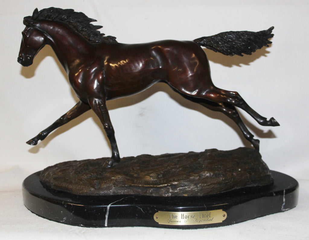 Horse Sculpture : Outstanding James Regimbal Rare Limited Edition Bronze Sculpture "The Horse Thief" 23/50, 1978 #467