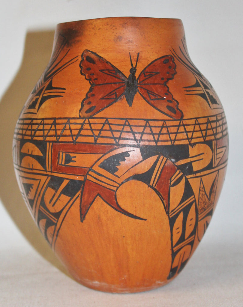 Hopi Pottery by Marlena, Native American Vintage Hopi Butterfly Pot #502