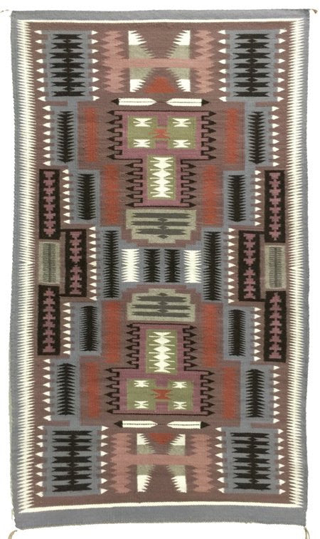 Native Rug, Navajo Rug or Weaving, Storm Pattern, ca 1970's #499
