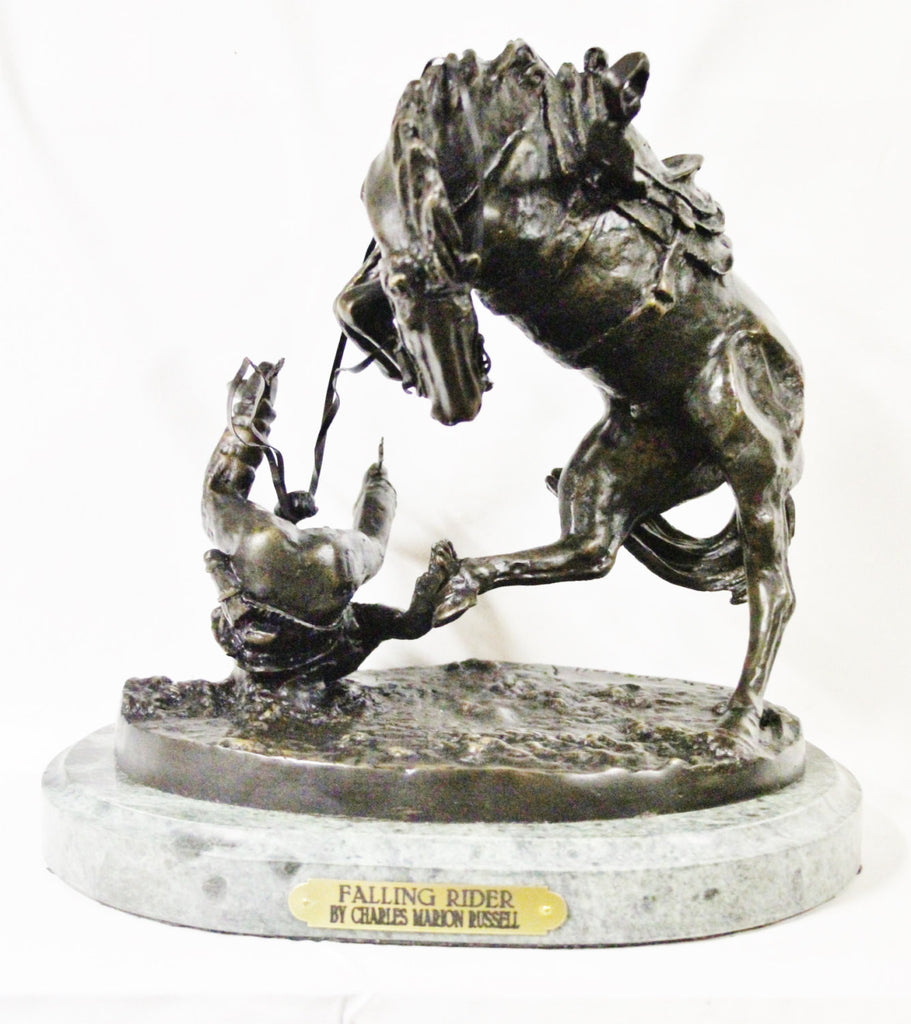 Horse Sculpture : After Charles Marion Russell, "Falling Rider", Bronze Sculpture #505