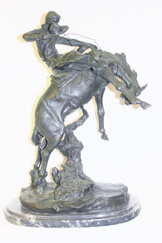 Bronze Sculptures : Charles Marion Russell (1864-1926) Bronze-"Bronco Twister" #459 Sold Out