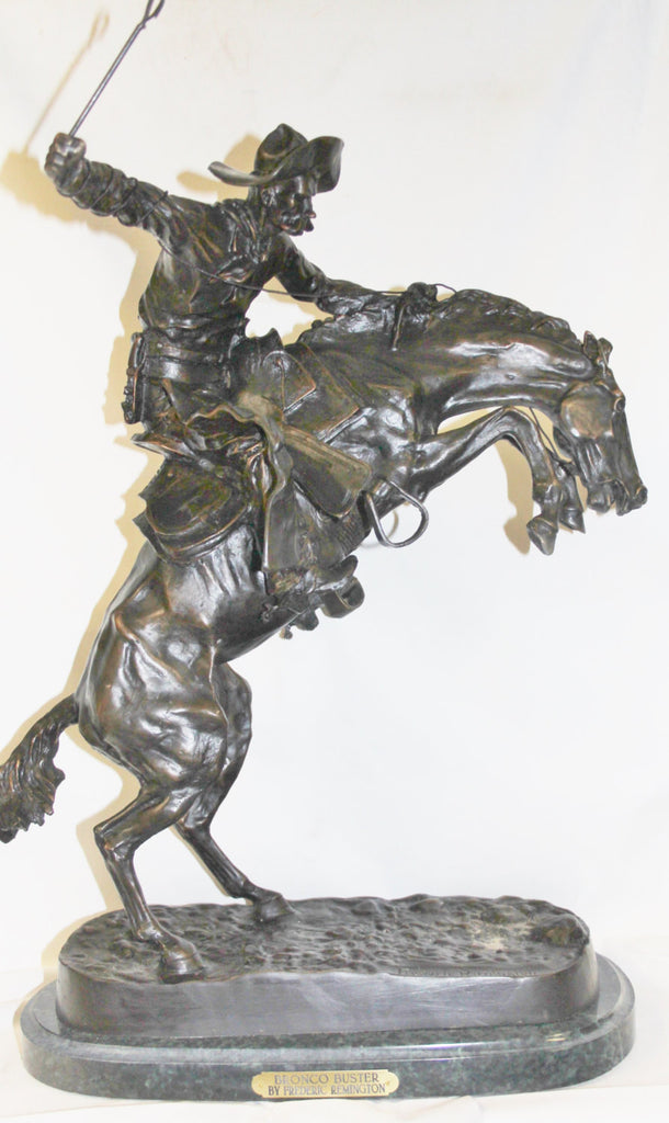 Bucking Horse : After Frederic Remington, "Bronco Buster" Bronze Sculpture #510