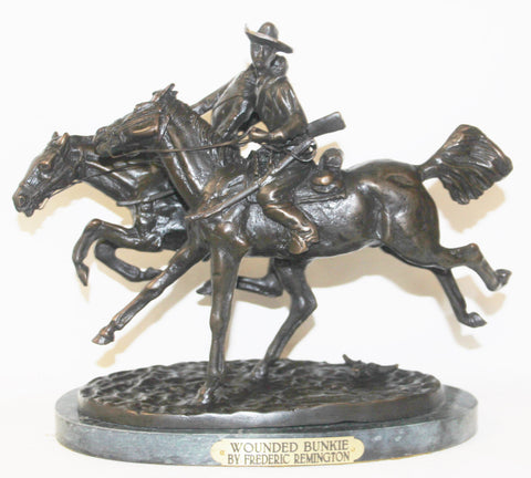 Frederic Remington,"Wounded Bunkie" Bronze Sculpture #517 Sold Out