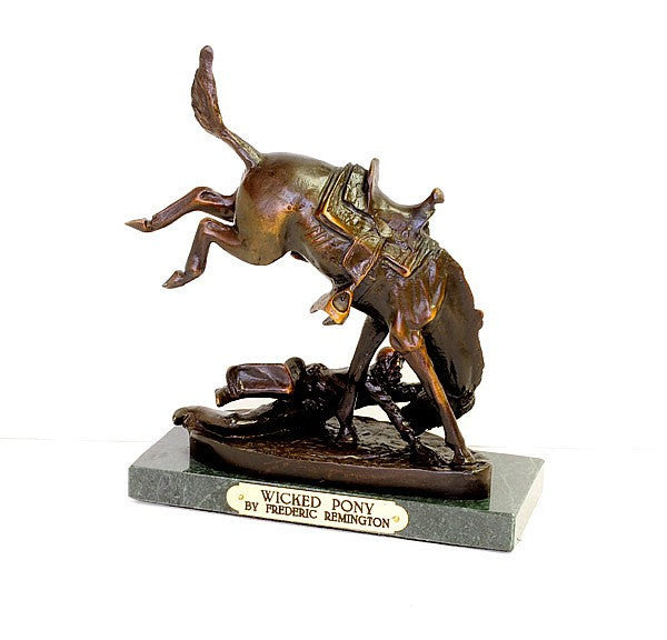 Large Sculpture : After Frederic Remington, "Wicked Pony" Bronze Sculpture #519