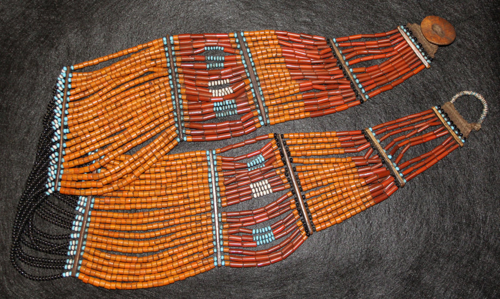 India Clothing : Vintage Konyak Naga Beaded Belt/Sash from North East India #539
