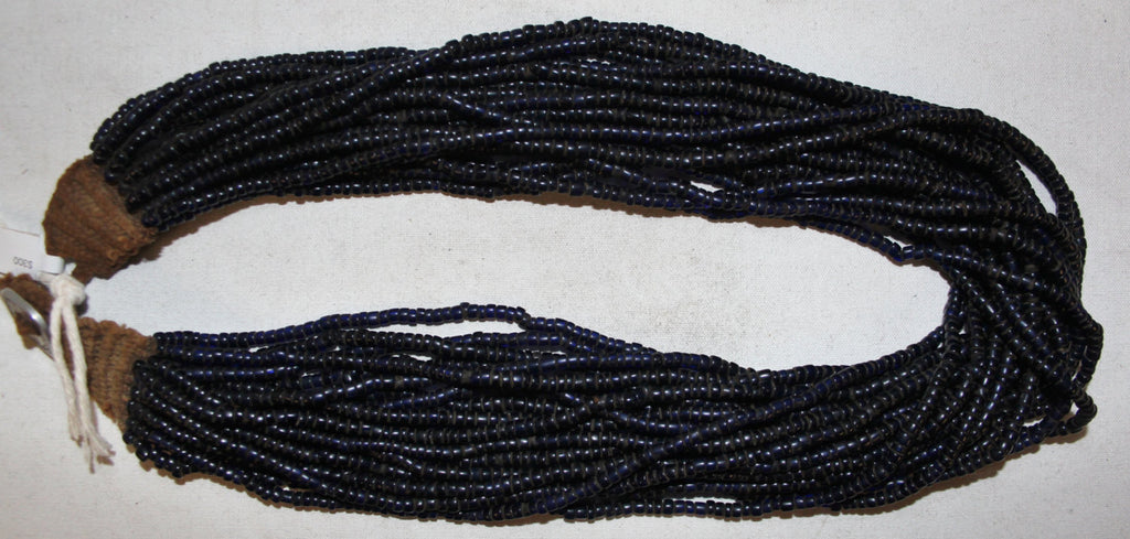 Vintage Necklace : Authentic Vintage Konyak Cobalt Dark-Large Bead Multistrand Necklace #558