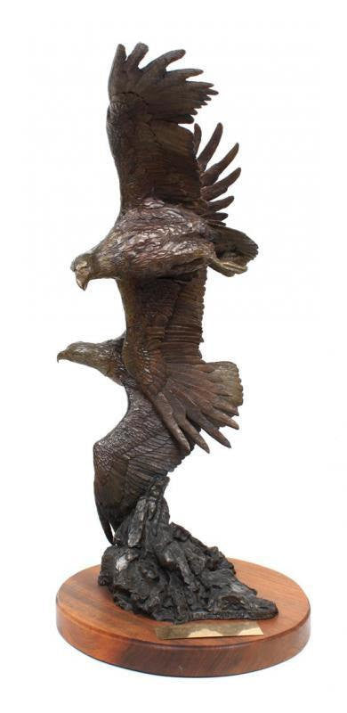 Bird Sculpture : Striking Limited Edition  Bronze Sculpture Entitled  "Along Canyon Walls" by Joe Halko #526