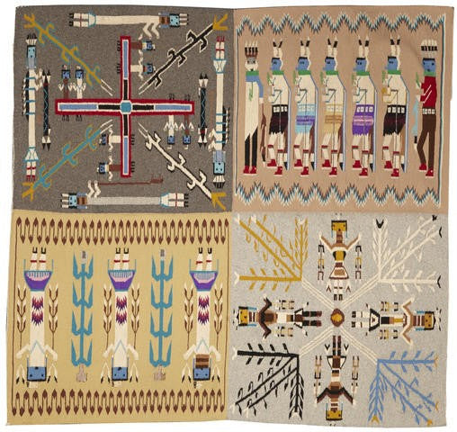 Navajo Yei Pictorial Rug, Native American Rug, Wool Navajo Rugs, Navajo Weaving, Southwestern Rug, Handwoven Navajo Textiles, Woven Rug,