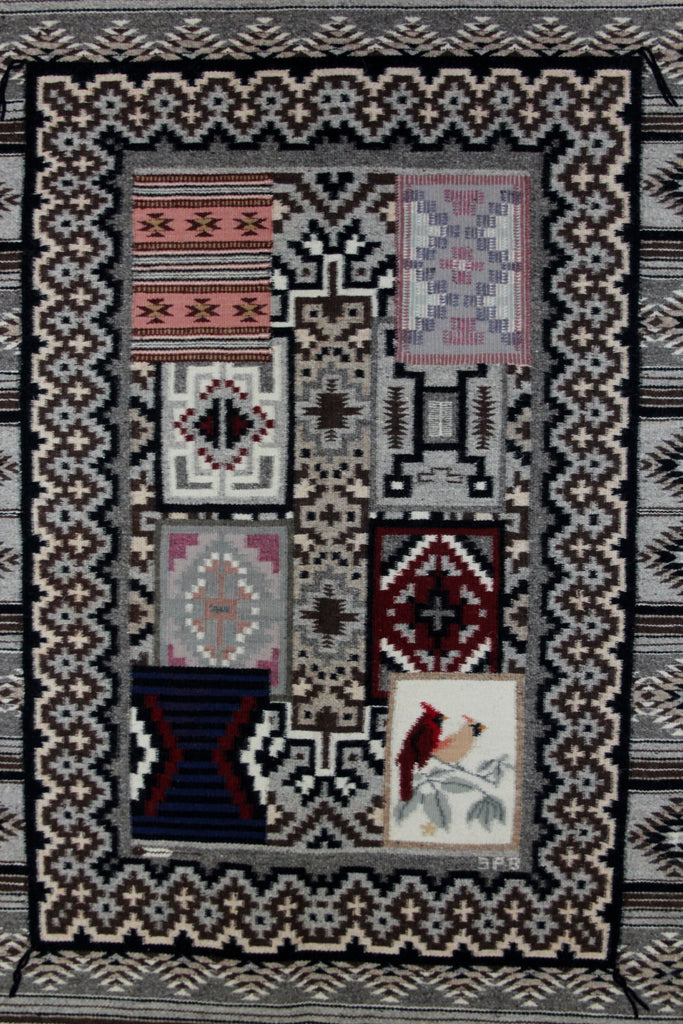 Navajo Pictorial Rug, Native American Rug, Wool Navajo Rugs, Navajo Weaving, Southwestern Rug, Handwoven Navajo Textiles,  Sarah Paul Begay