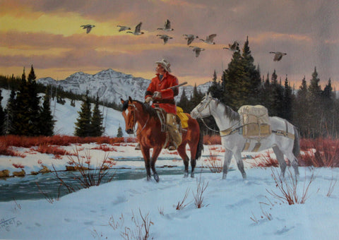 Ron Stewart "NRA Geese", Used in NRA Christmas Card in 1988, Western Artists, #164 SOLD